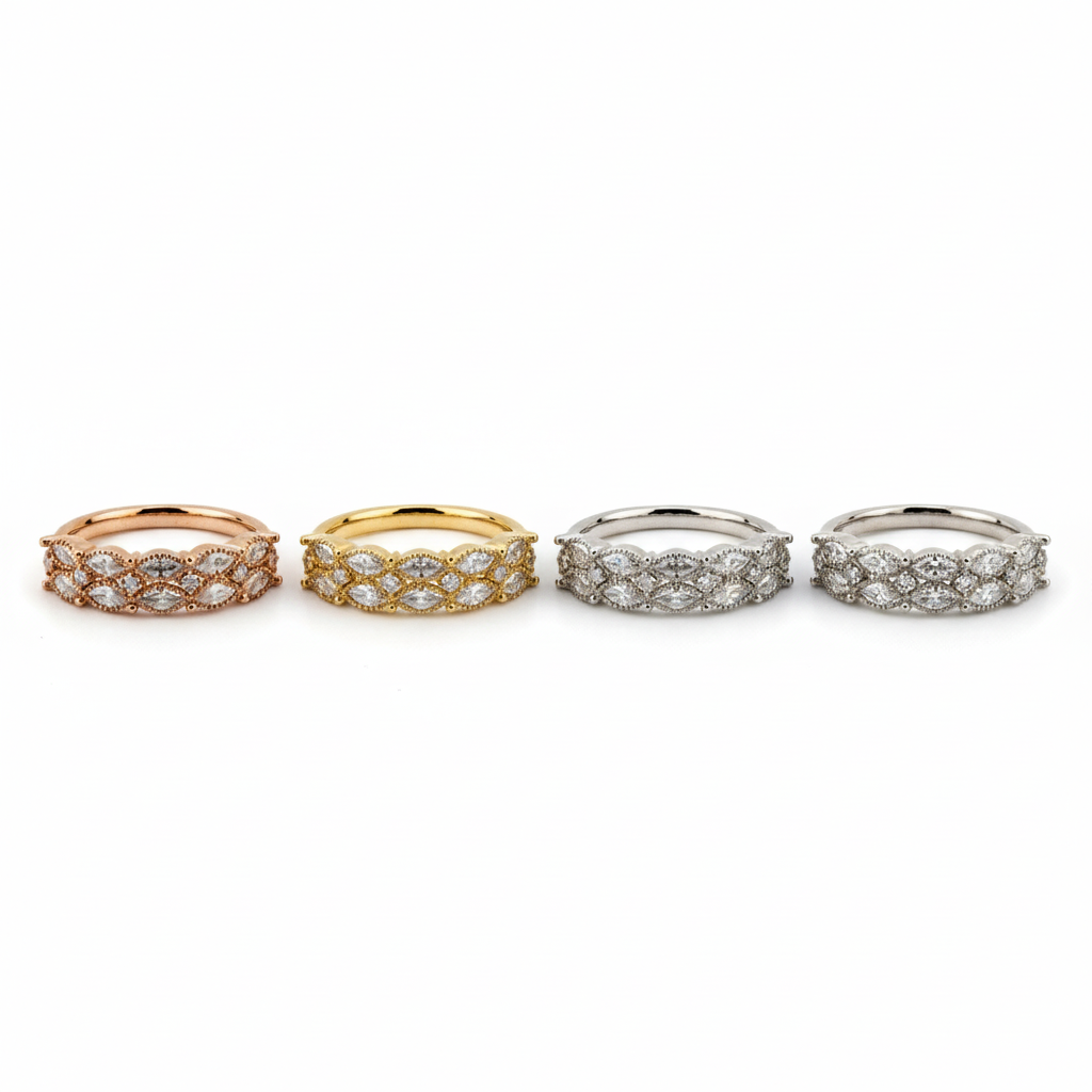Lifestyle view of Moissanite Wedding Band in Gold