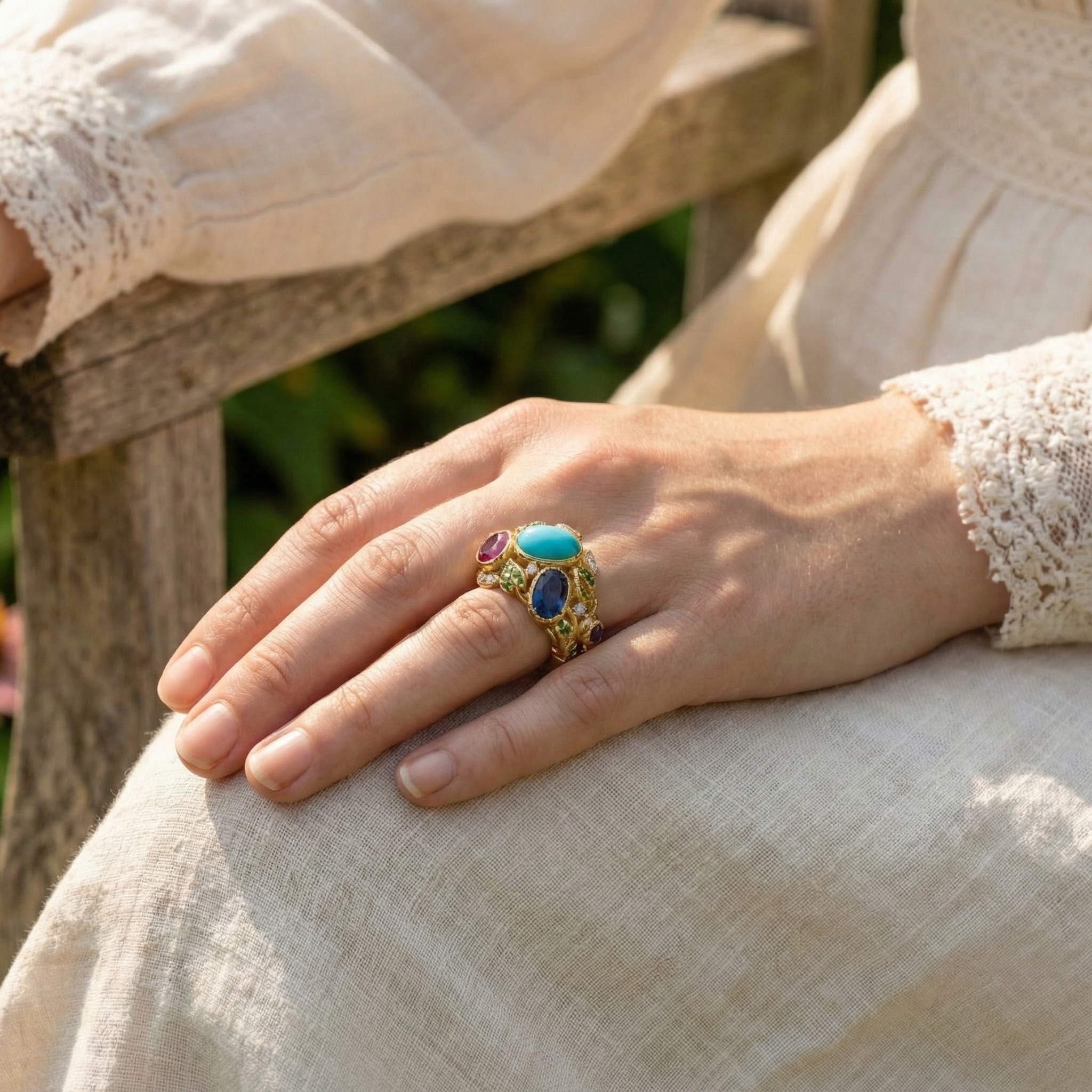 Nebulae - Luxurious Gems Ring Art Deco Ring Vintage Unusual Wedding Ring