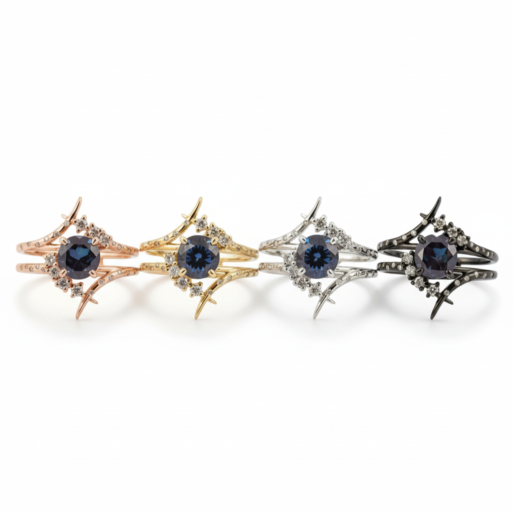 Lifestyle view of Round Alexandrite Men's Ring in Gold