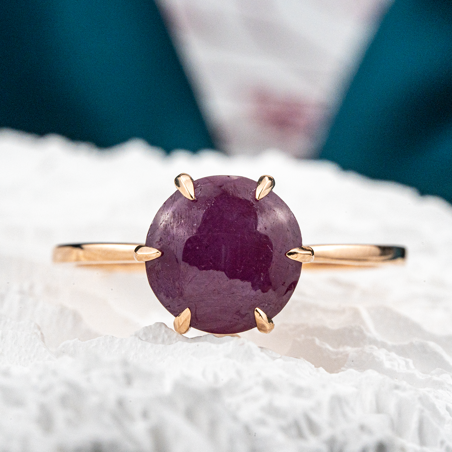 1.5 Carat Round Ruby Engagement Ring Classic Ring Vintage Ruby Ring Ruby Gold Ring