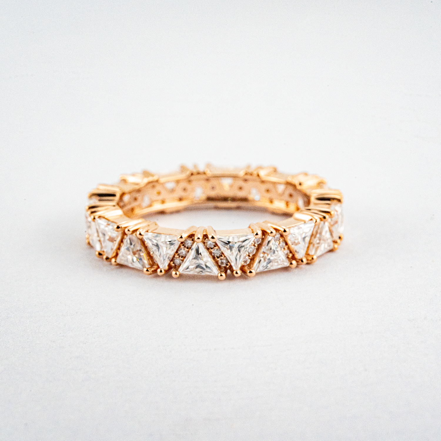 14K Moissanite Rose Gold Wedding Ring Engagement Ring Eternity Rings Engagement Band