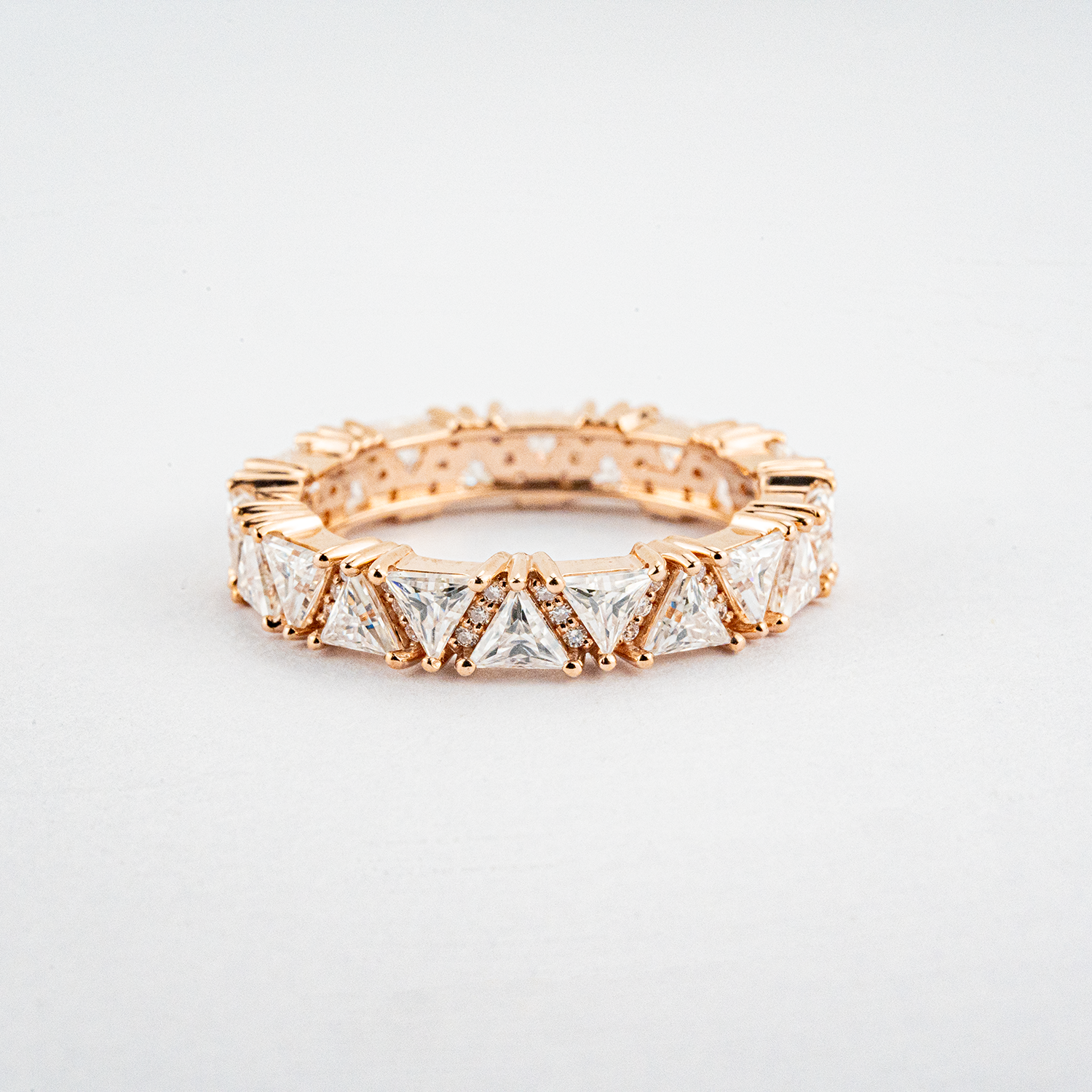 14K Moissanite Rose Gold Wedding Ring Engagement Ring Eternity Rings Engagement Band