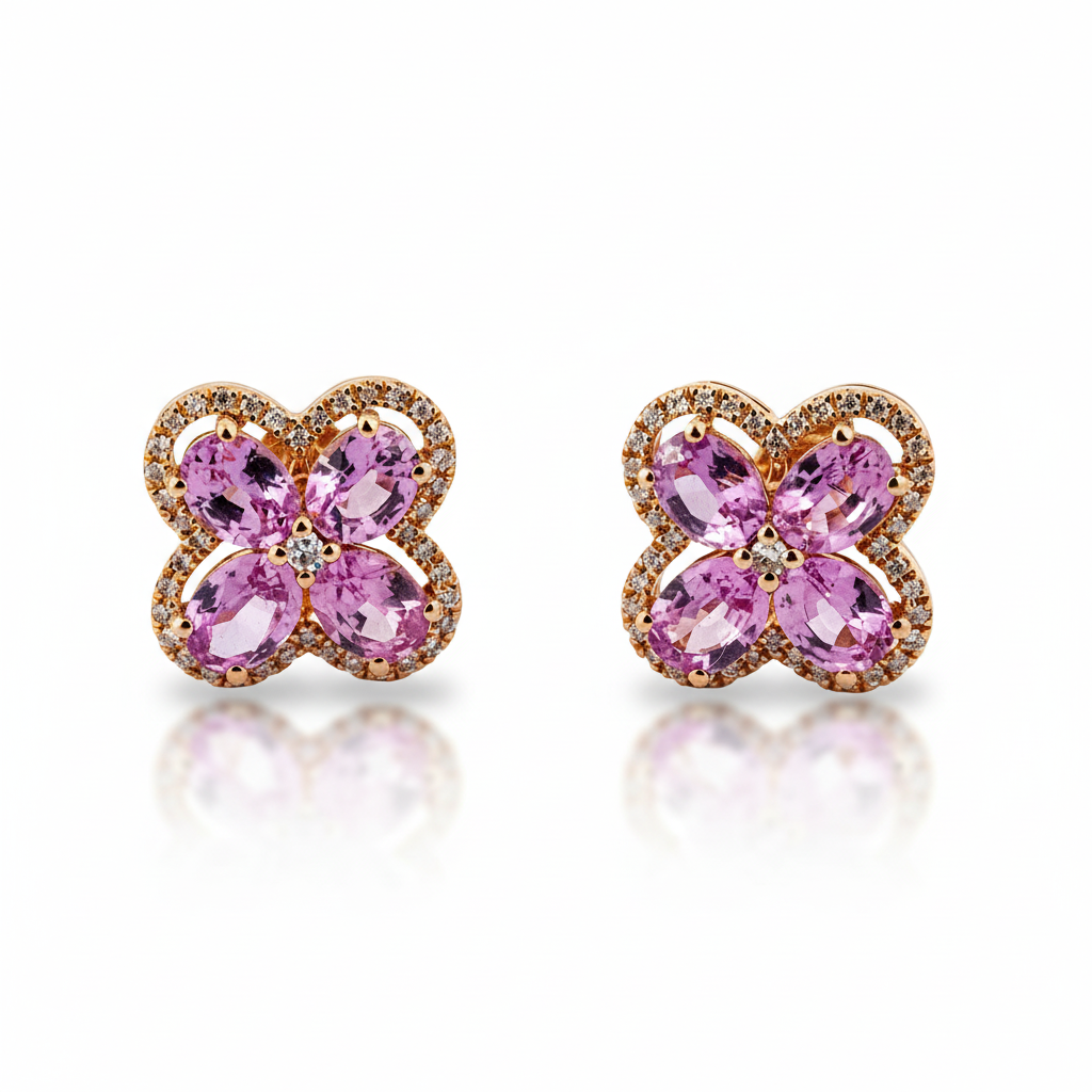 Front view of Sapphire Ring in Rose Gold
