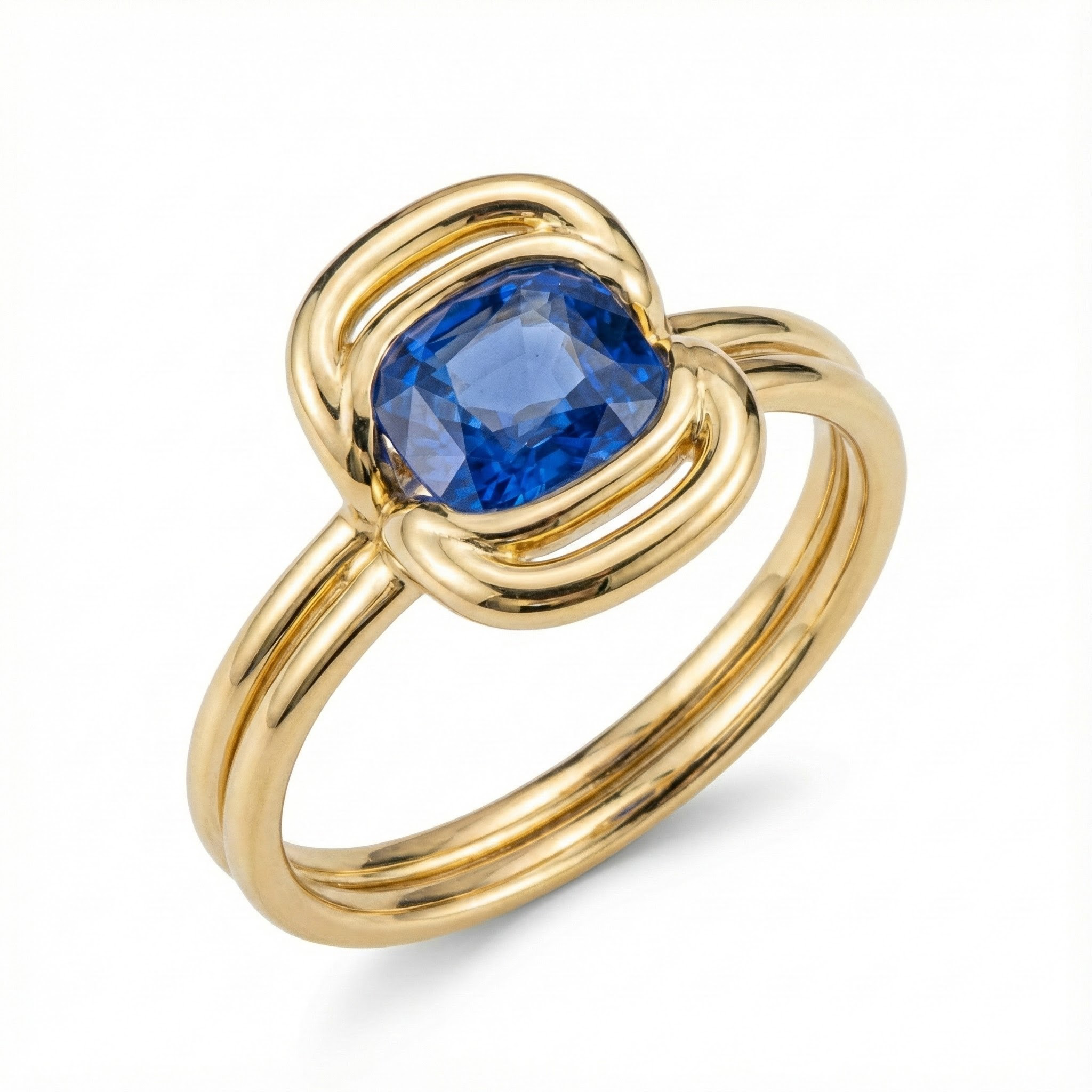 Exquisite sapphire gemstone in a unique design, perfect for an art deco ring