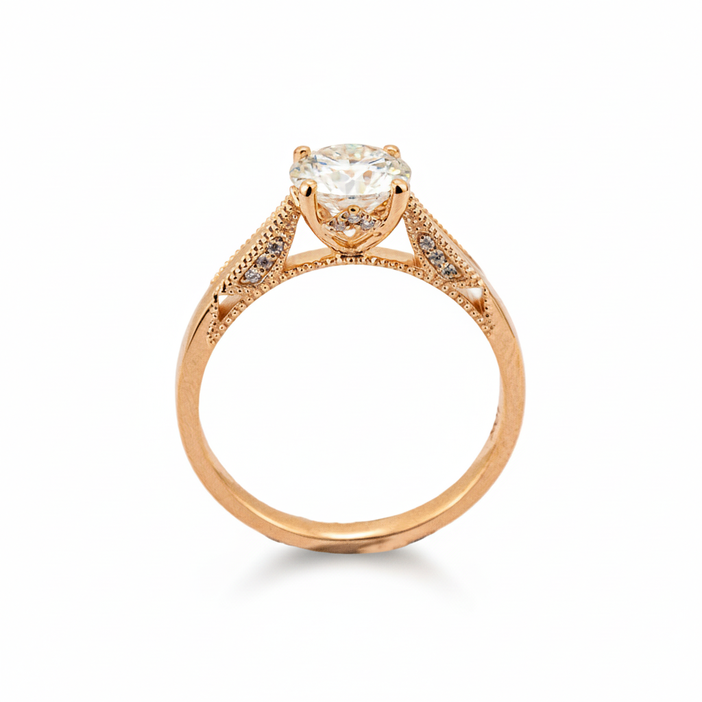 Product view of Moissanite Engagement Ring in Gold