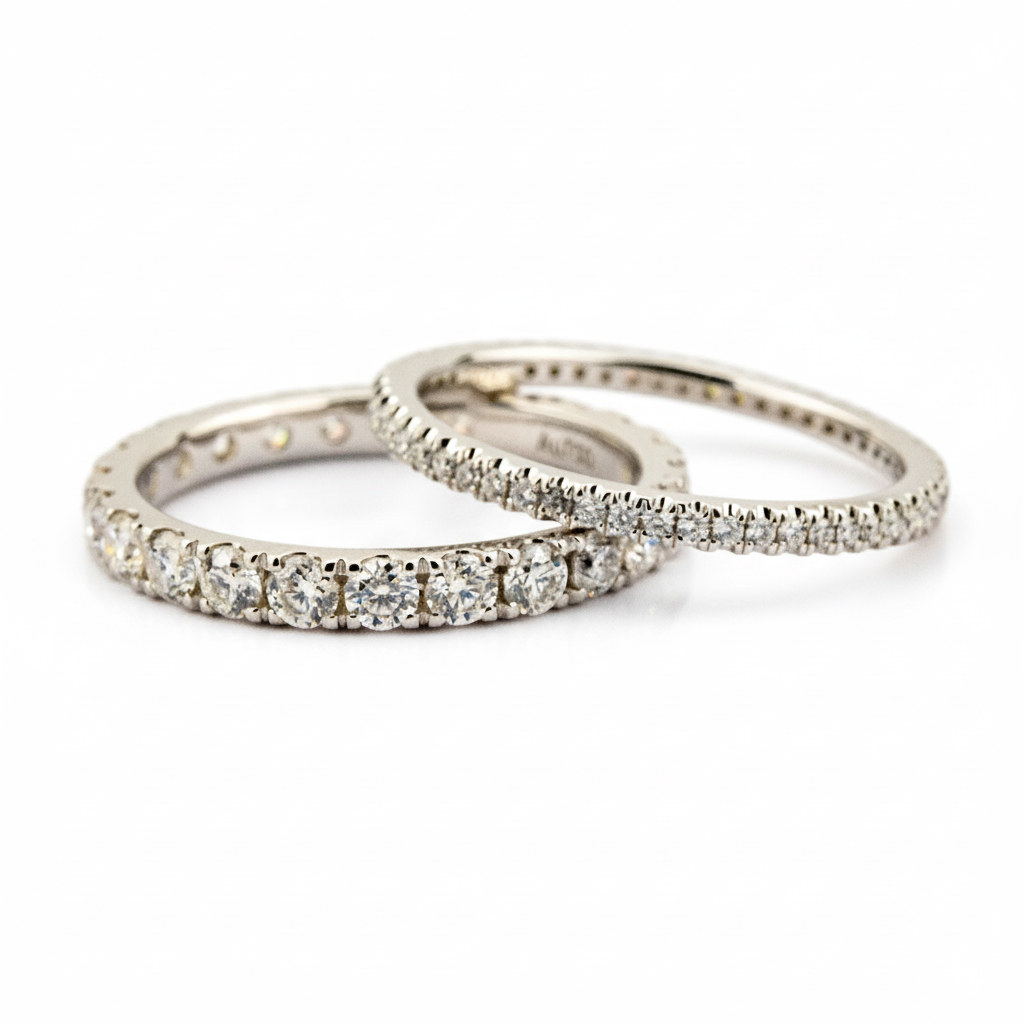 Product view of Emerald Ring Set in White Gold