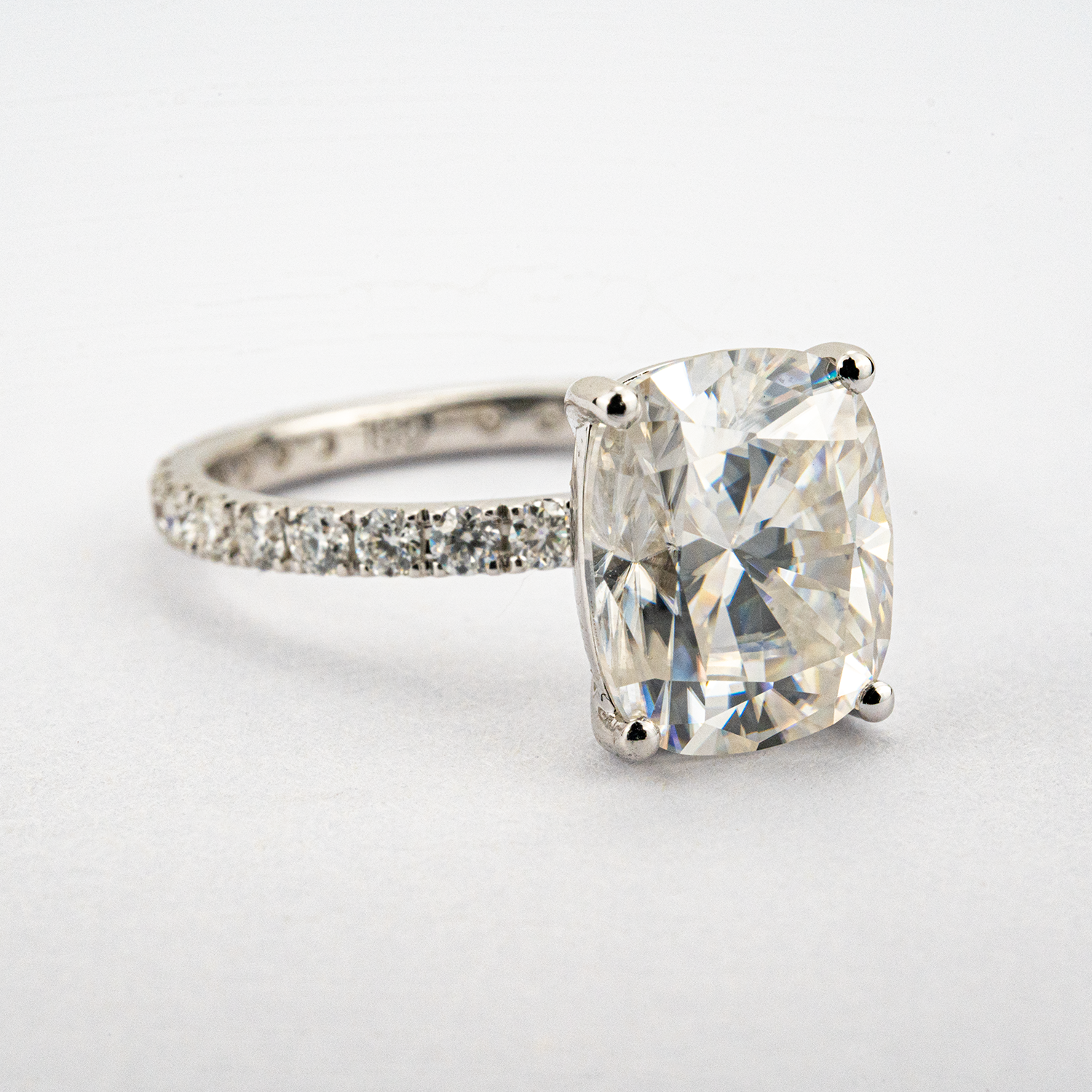2 Carat Classic Emerald Cut Moissanite White Gold Engagement Ring Set