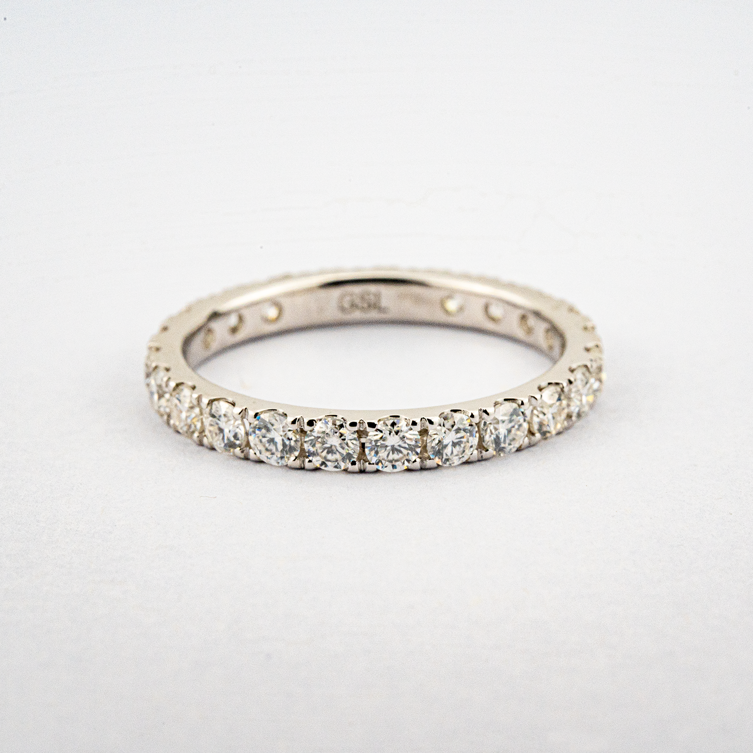 2 Carat Classic Emerald Cut Moissanite White Gold Engagement Ring Set