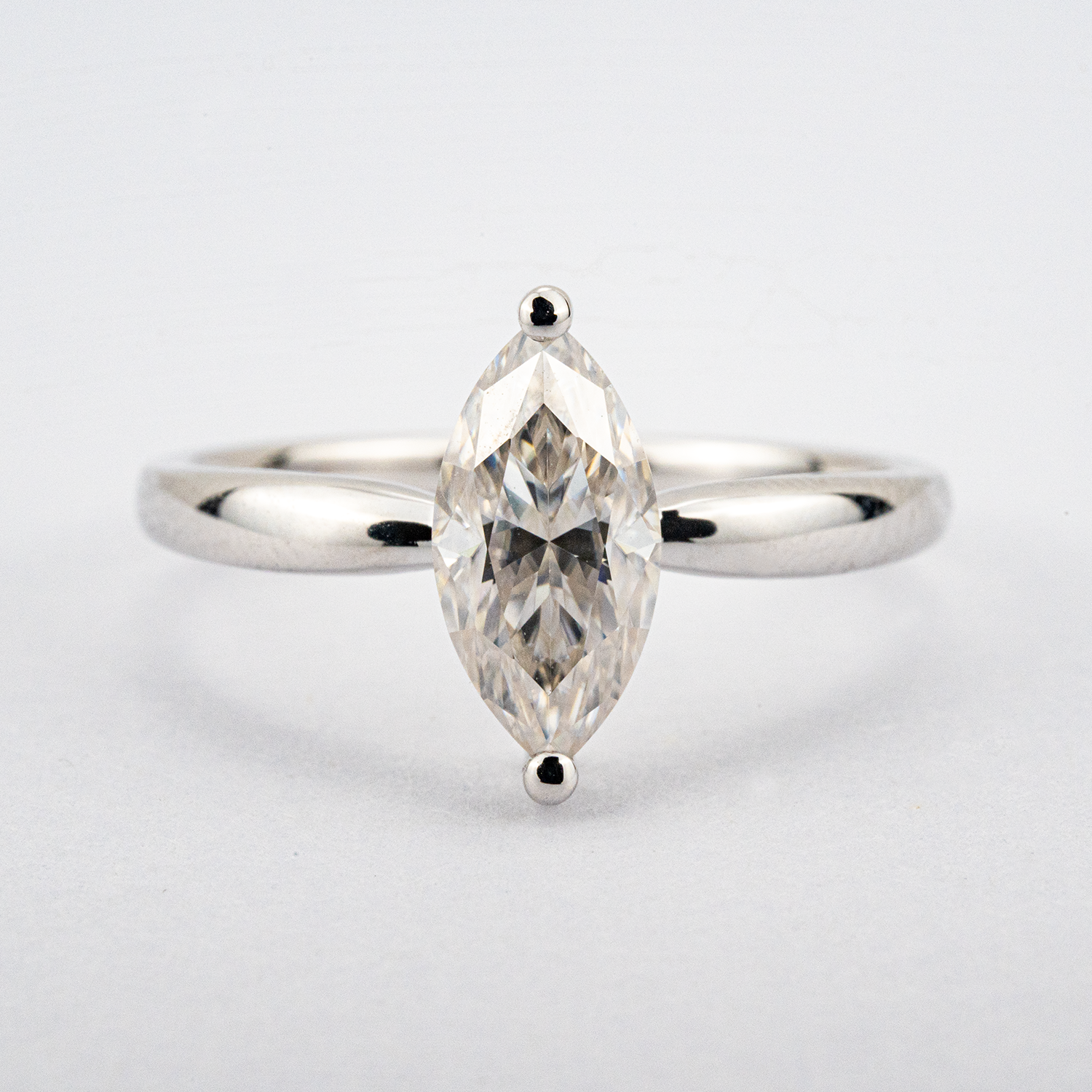 2 Carat Minimalist Marquise Moissanite/Diamond Engagement Ring