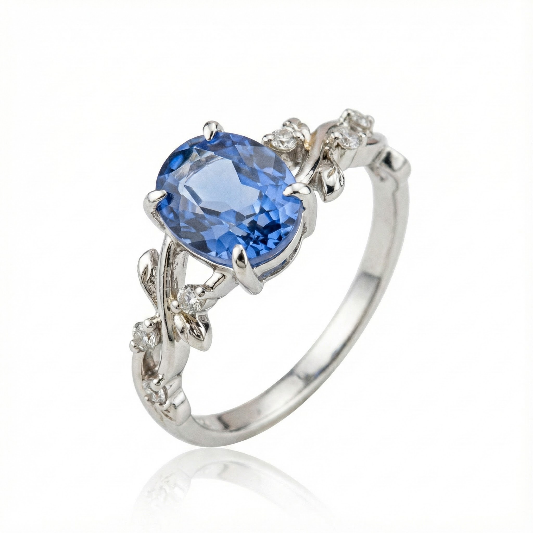 Exquisite Oval Sapphire Unique Ring - Luxury Engagement Jewelry