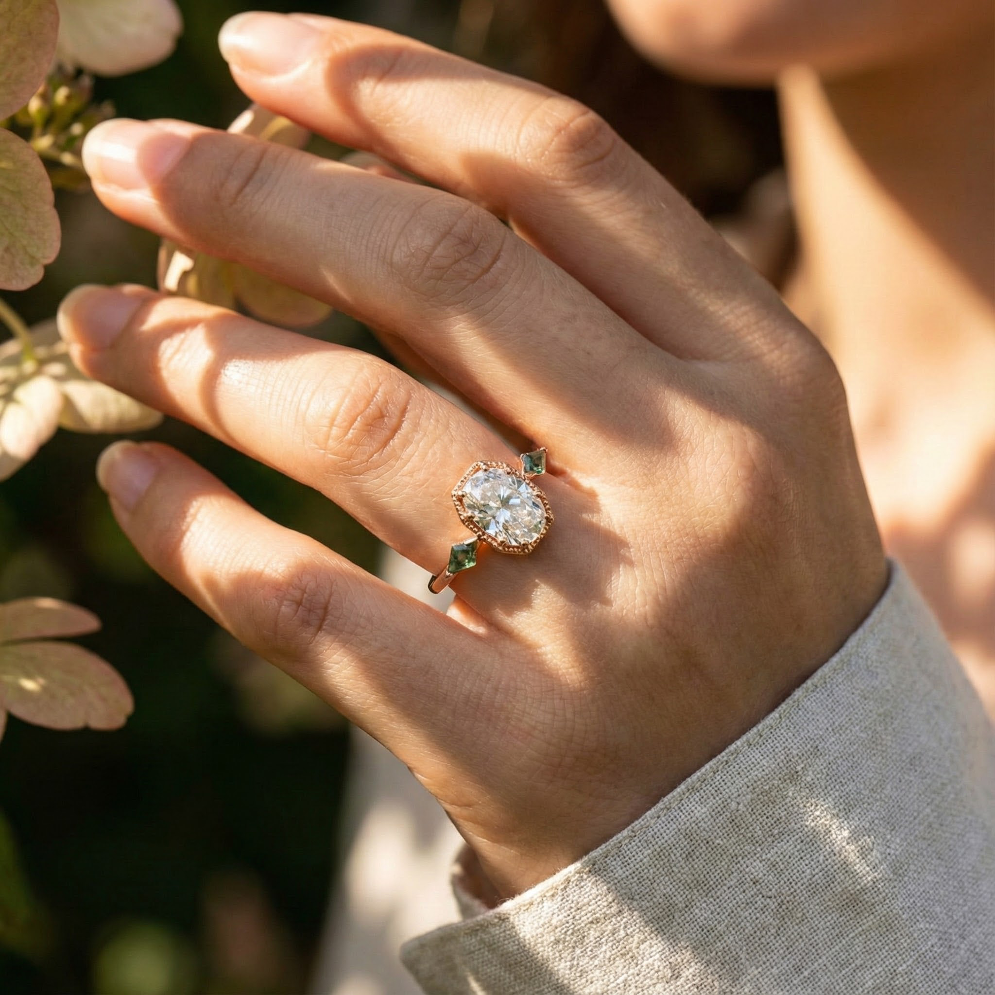 Octagon Moissanite Ring - Luxurious CZ Gemstone Jewelry for Women