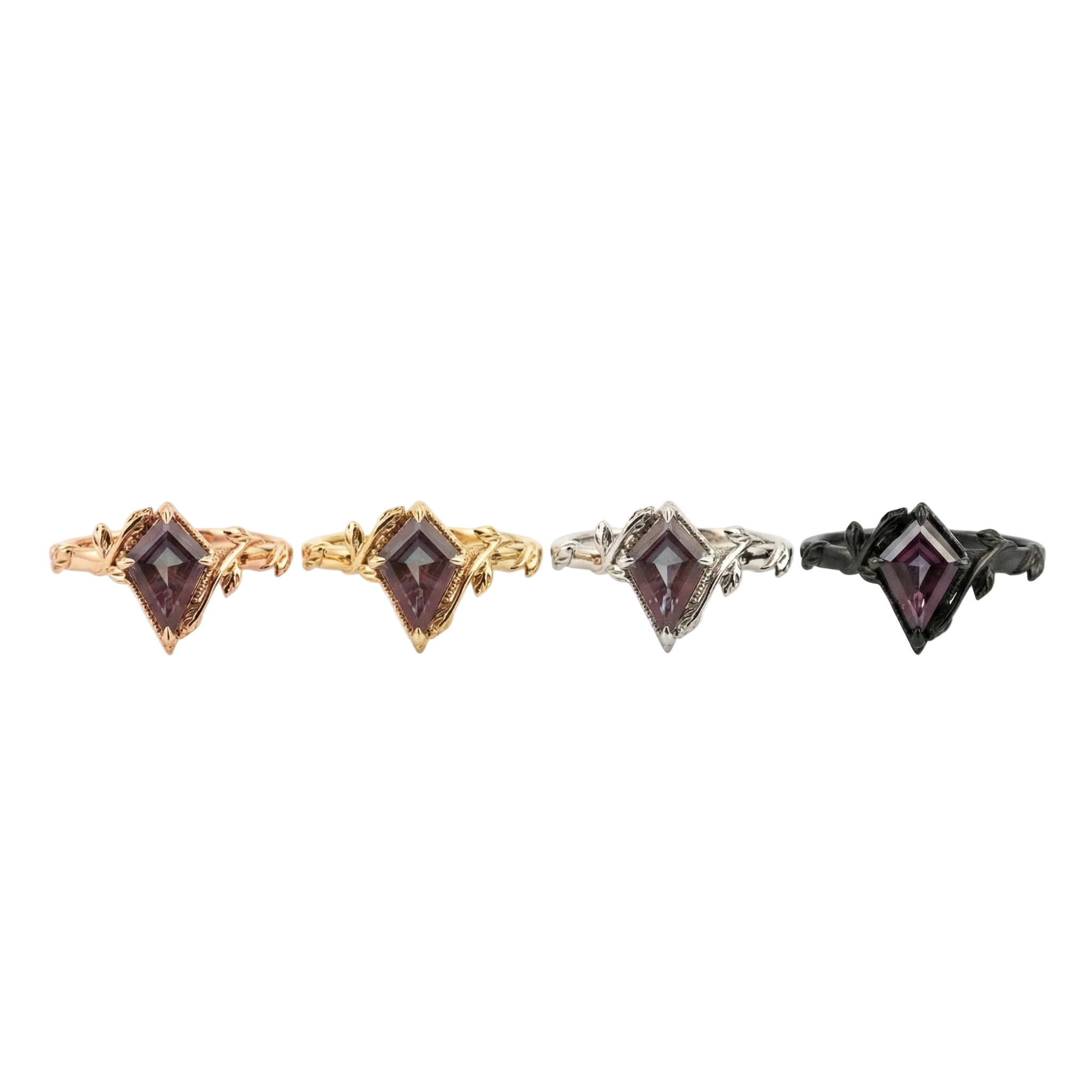 Lifestyle view of Kite Cut Alexandrite Engagement Ring in Gold