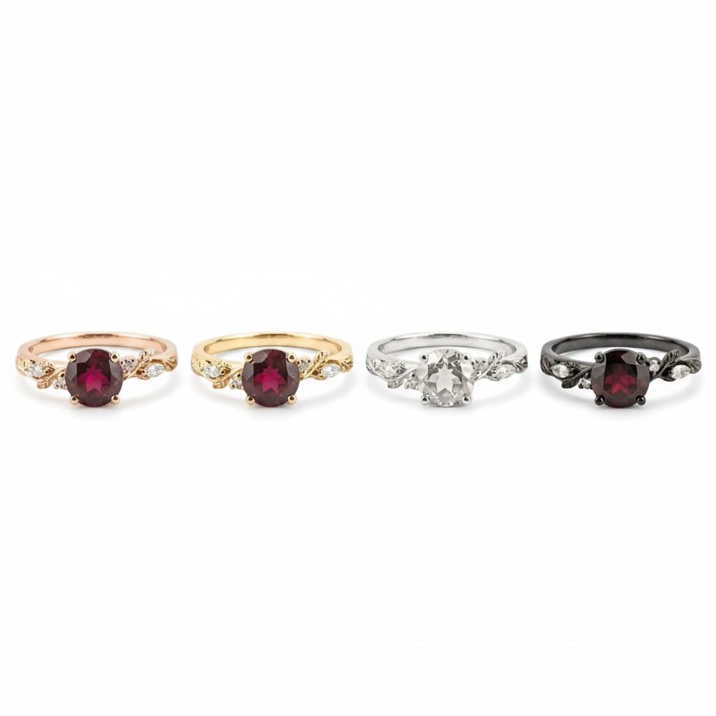 Lifestyle view of Round Ruby Men's Ring in Gold
