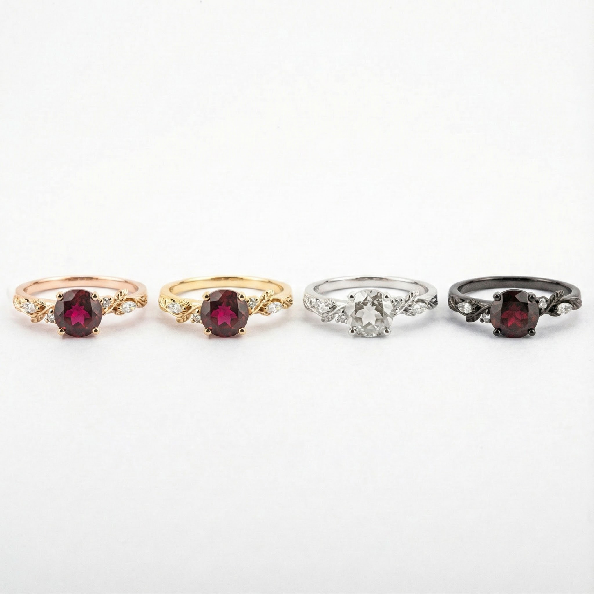 Exquisite round ruby ring in luxurious rose gold setting