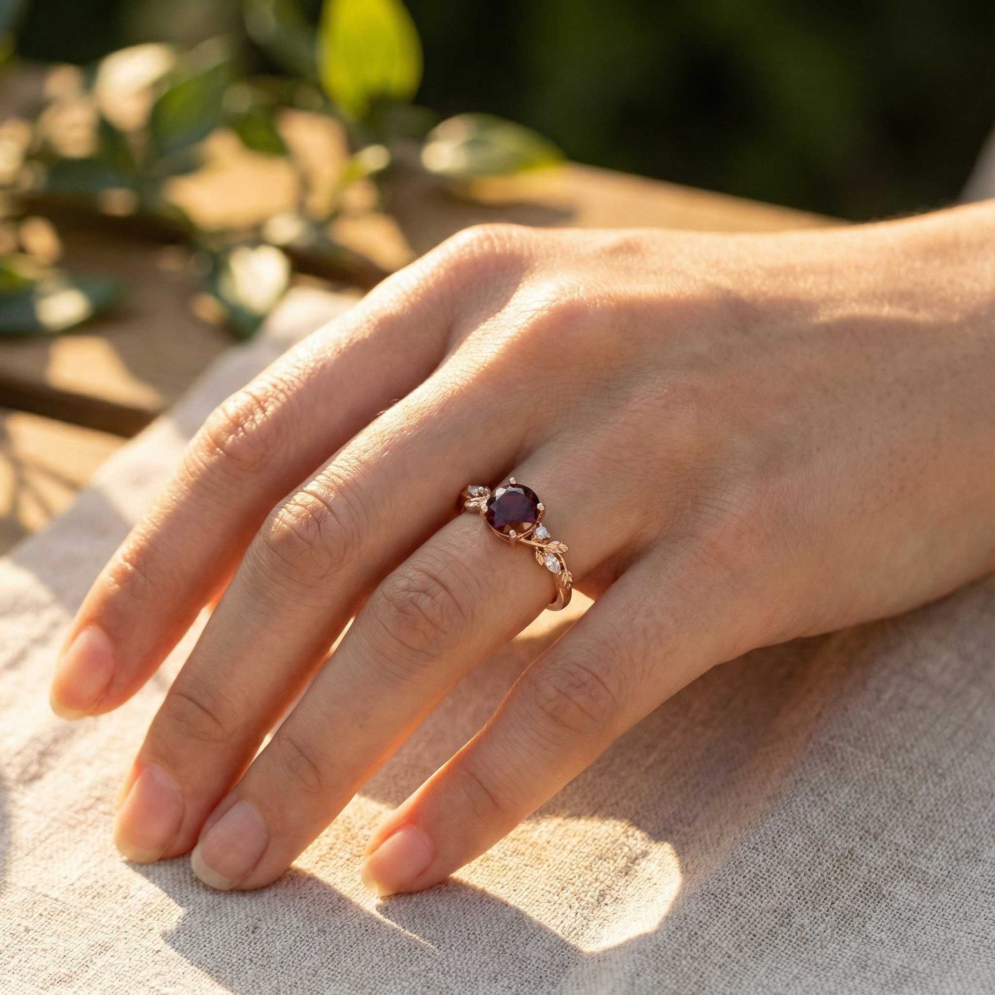Exquisite round ruby ring in luxurious rose gold setting
