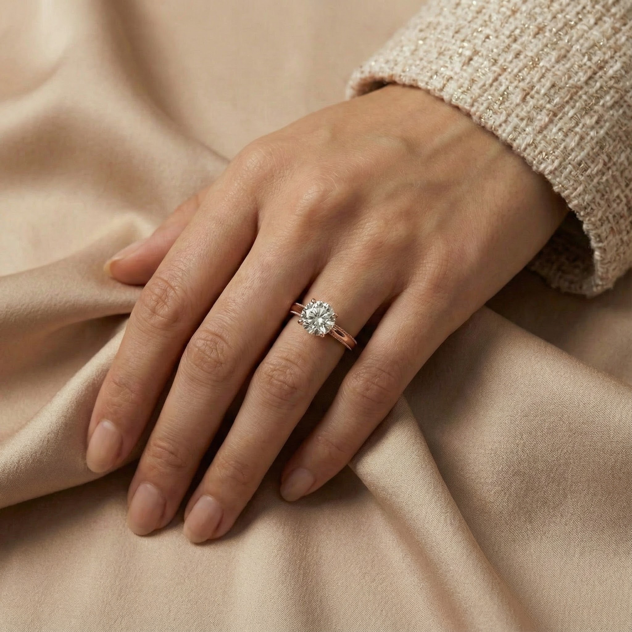 1ct Moissanite/Diamond Eternity Promise Ring Classic Engagement Ring