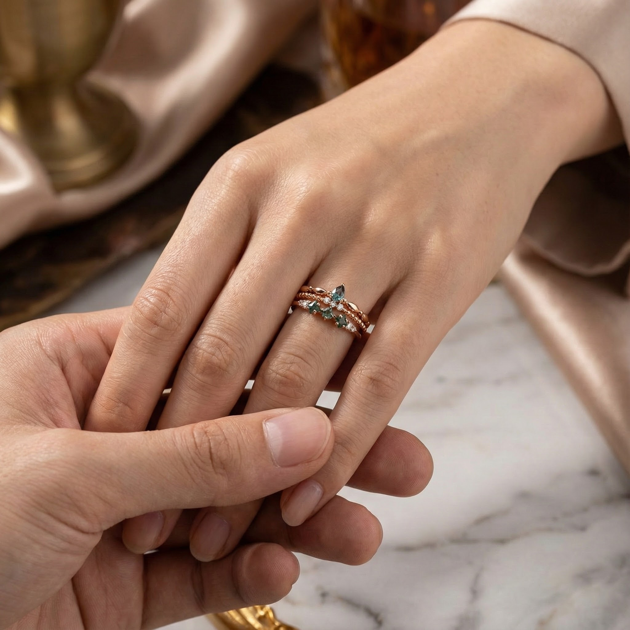 Minimalist couple ring with sleek design for modern couples