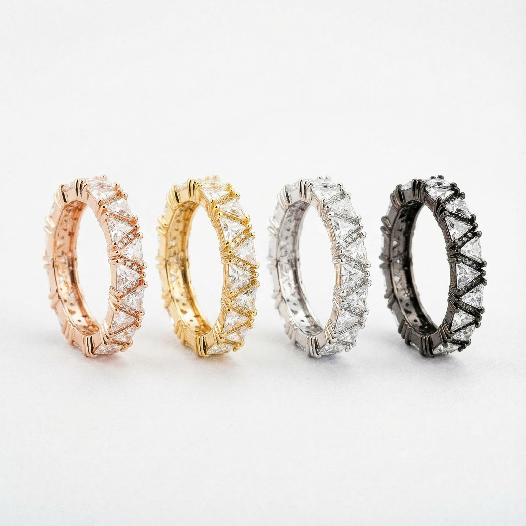 14K Moissanite Rose Gold Wedding Ring Engagement Ring Eternity Rings Engagement Band