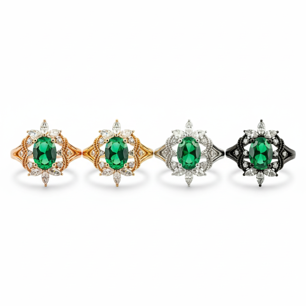 Lifestyle view of Oval Moissanite Engagement Ring in Gold
