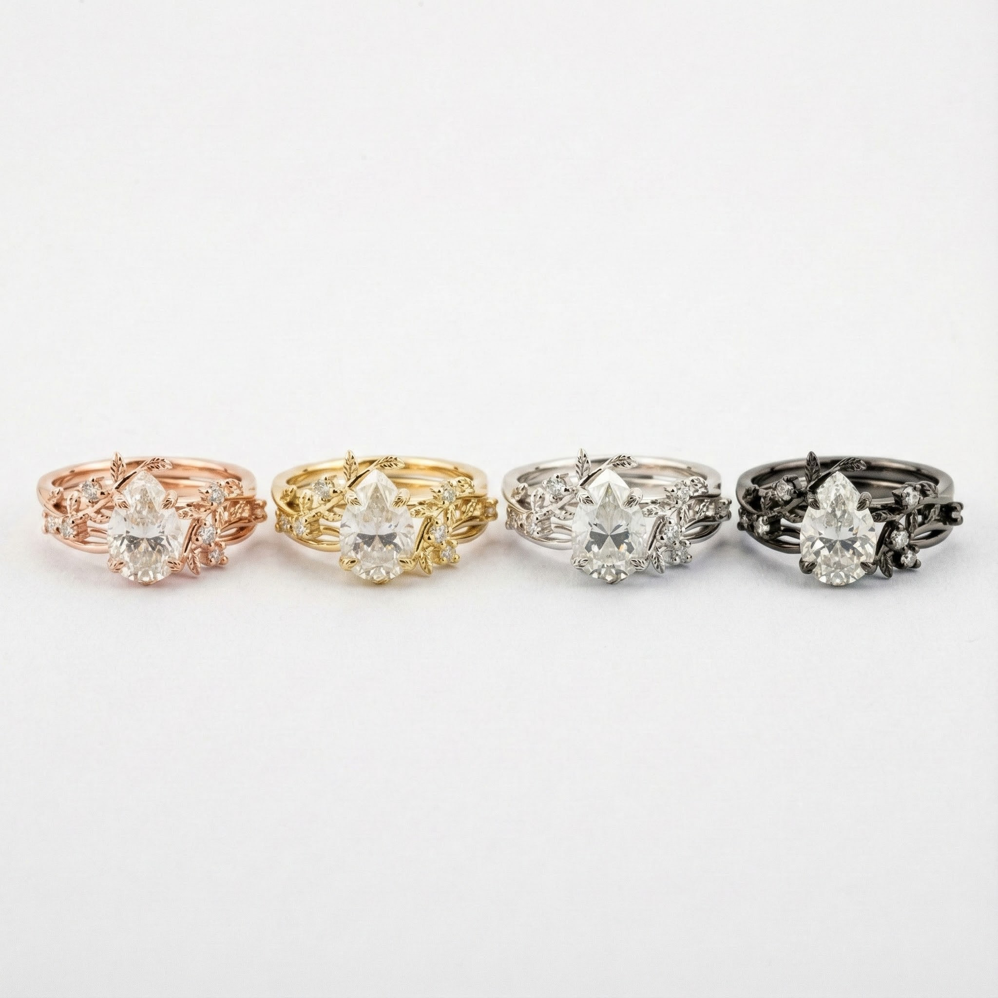 Elegant White Gold Leaf Ring with Nature Inspired Design, perfect for luxury outings.