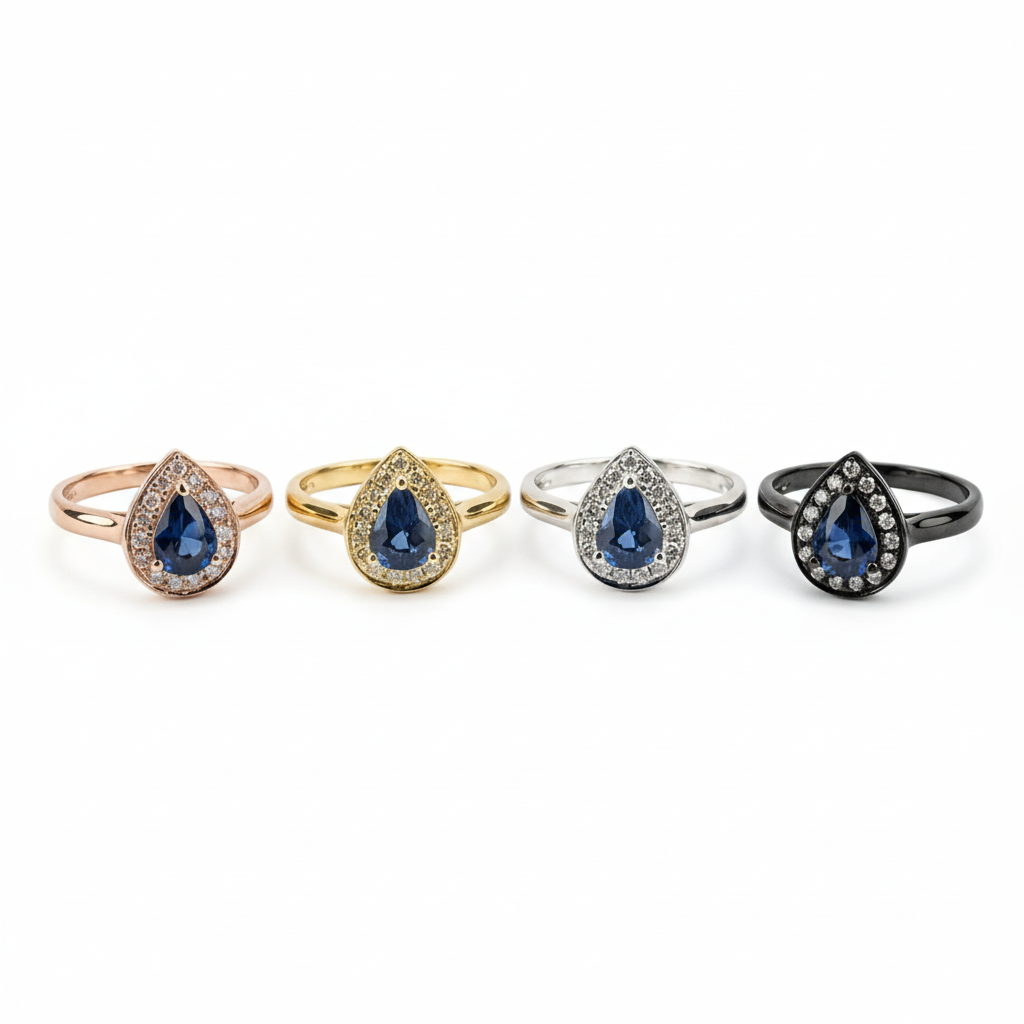 Lifestyle view of Sapphire Engagement Ring in White Gold