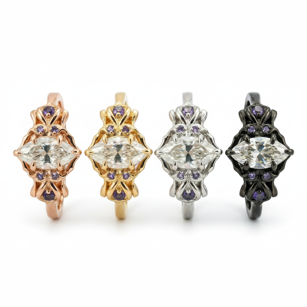 Lifestyle view of Moissanite Ring in Gold