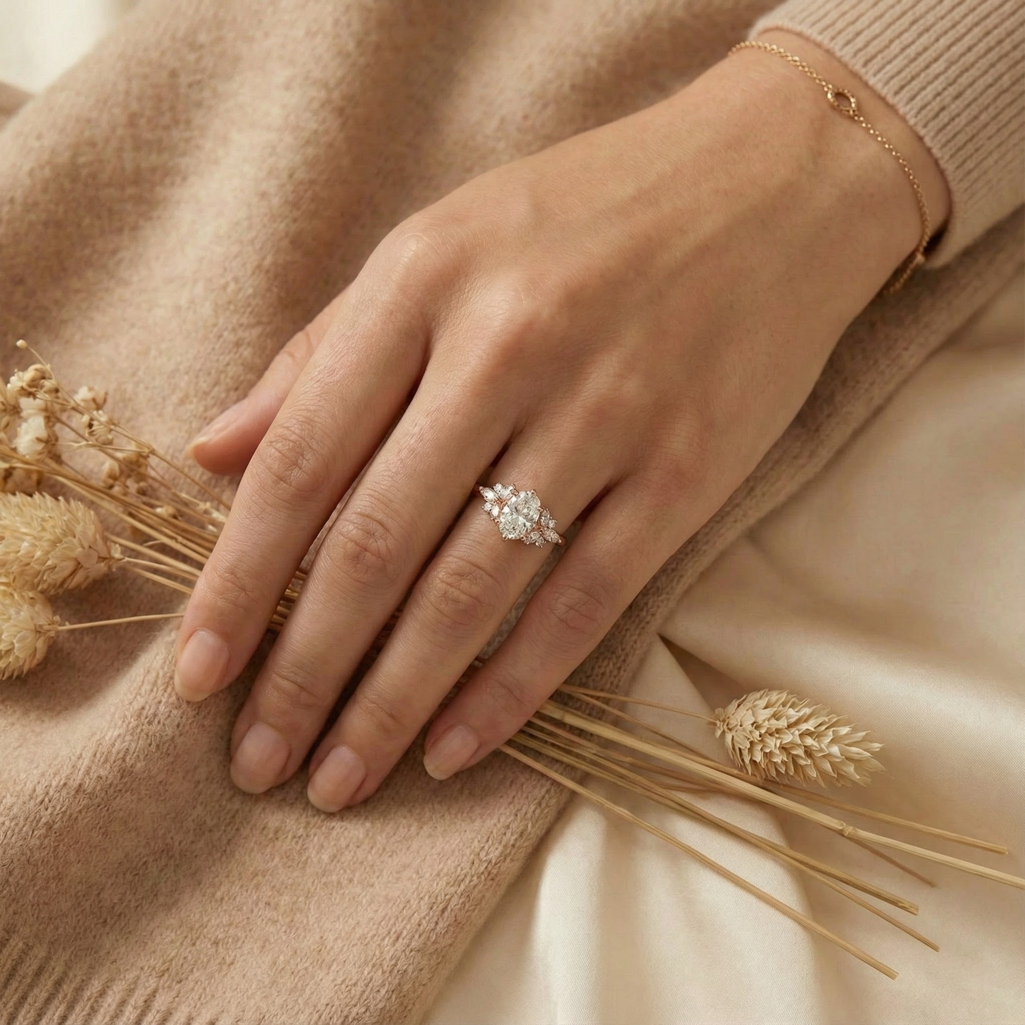 A dazzling oval moissanite ring - perfect for your engagement!  Shine bright with this stunning 18k gold beauty!