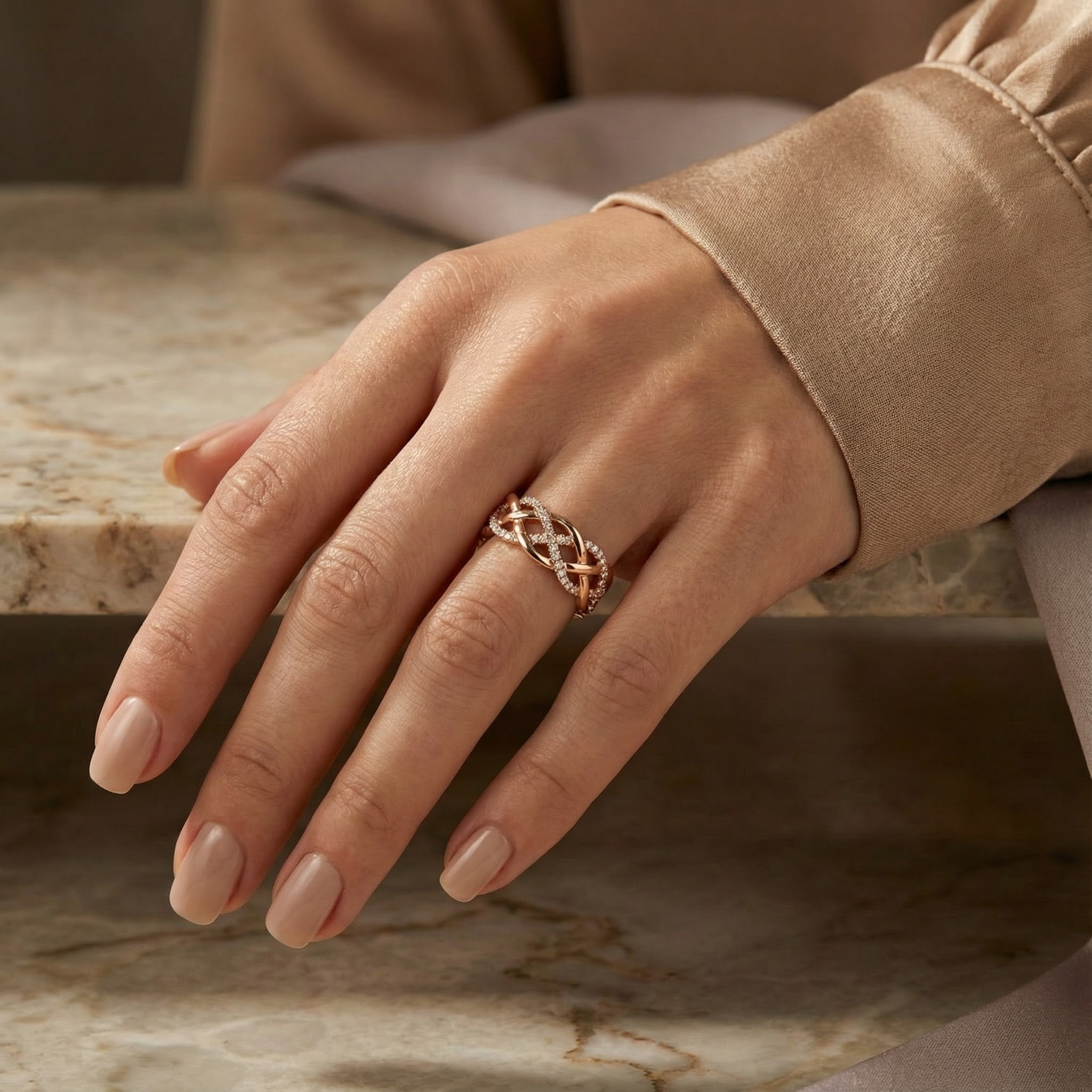 Minimalism Rose Gold Band Moissanite Engagement Ring Match Ring For Couple Promise Ring