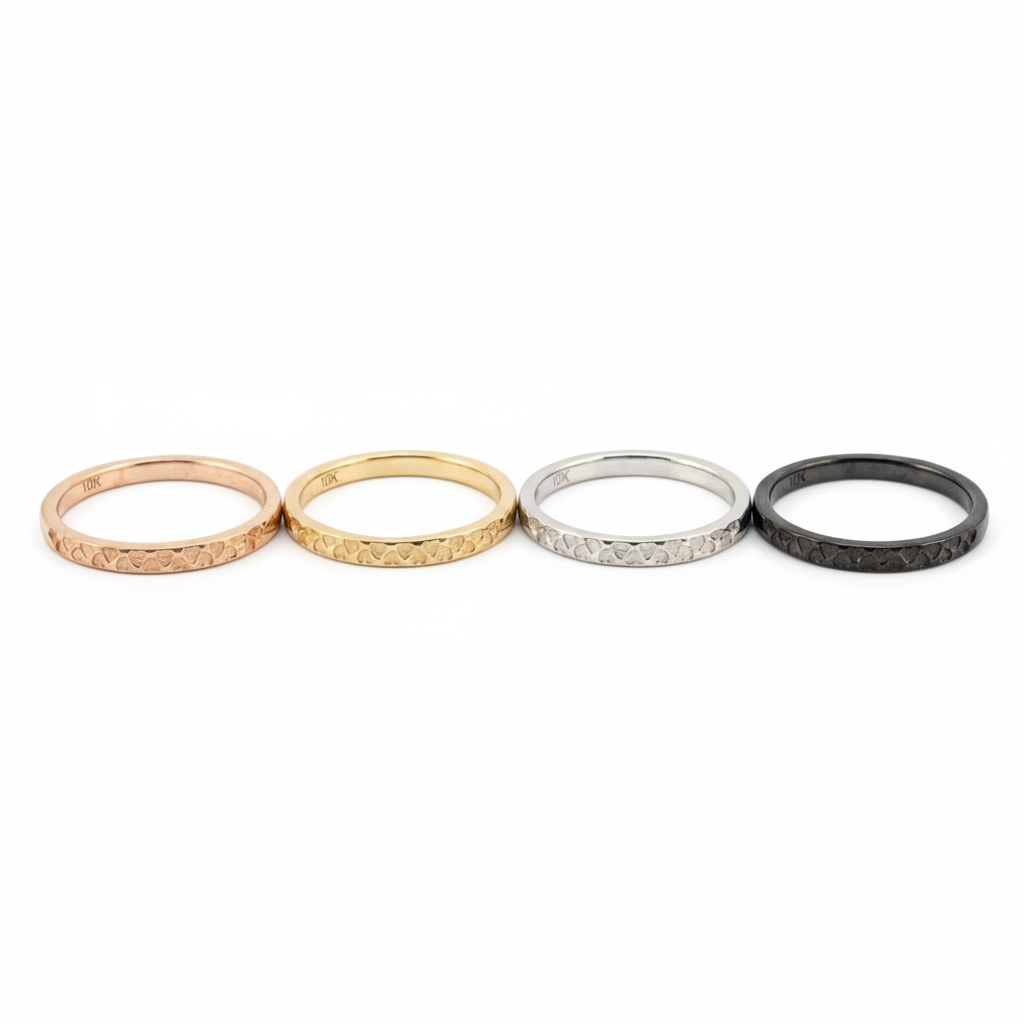 Lifestyle view of Textured Ring in Gold