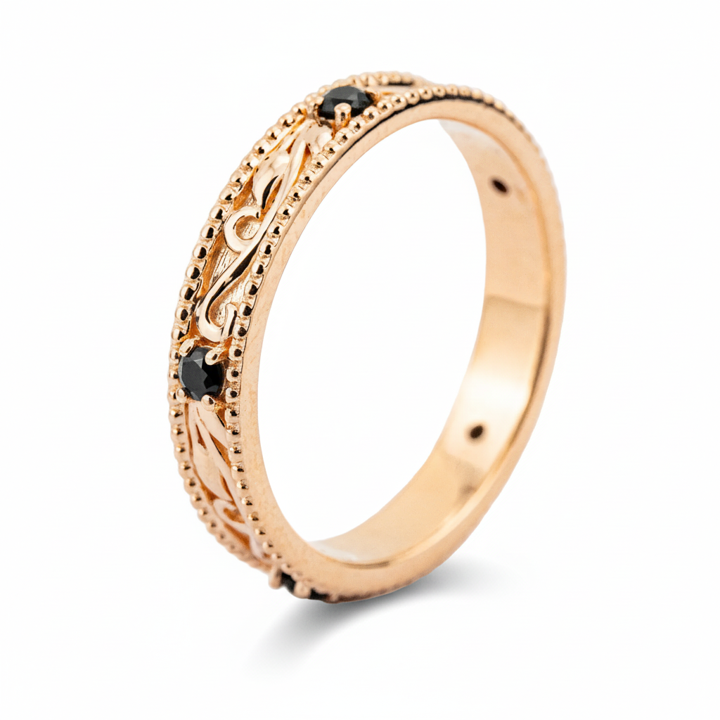 Product view of Black Onyx Engagement Ring in Gold