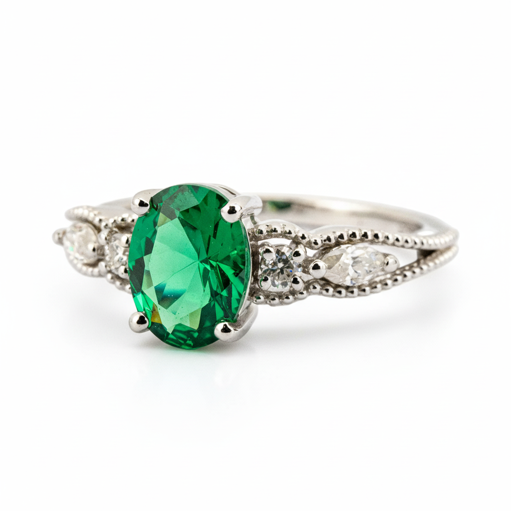 Product view of Oval Emerald Ring in Gold