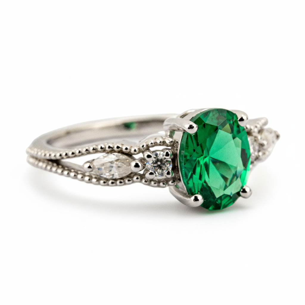 Product view of Oval Emerald Ring in Gold