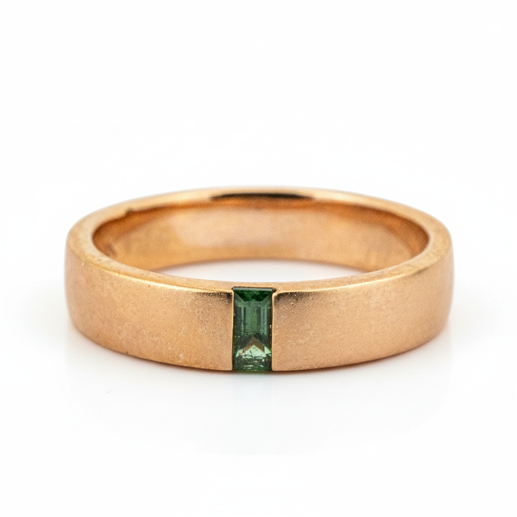 Square Moss Agate Ring Vintage Band Unique Engagement Jewelry