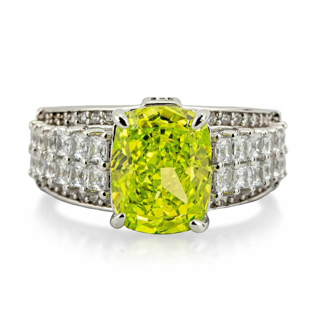 Front view of Zircon Men's Ring in Gold