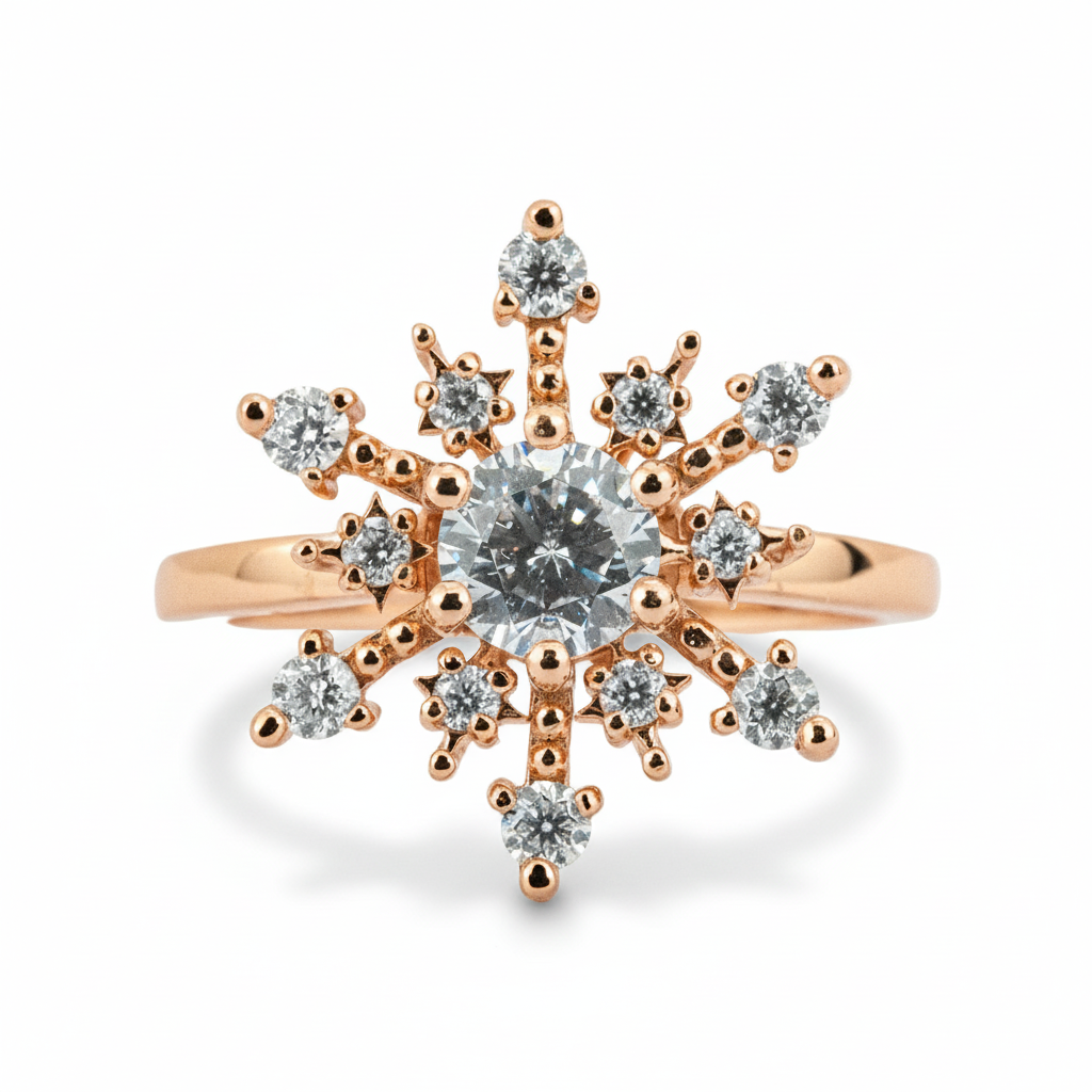 Front view of Moissanite Ring in Gold