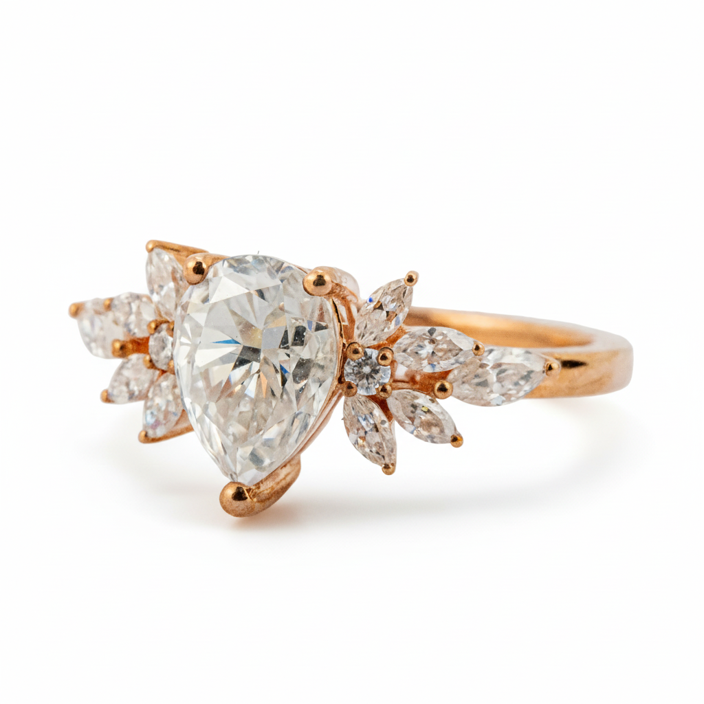 Product view of Pear Moissanite Engagement Ring in Gold
