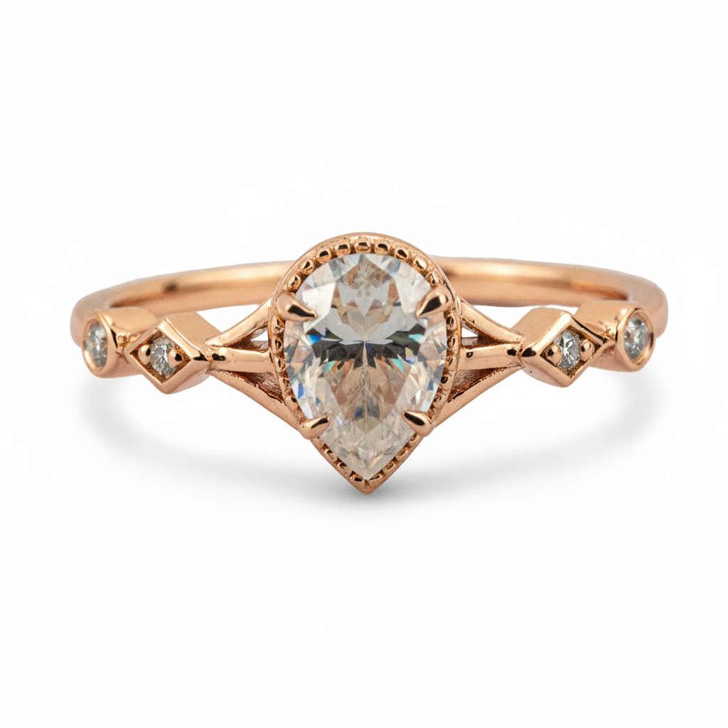 Classic Simple Style Moissanite Engagement Ring - Sophisticated Elegance