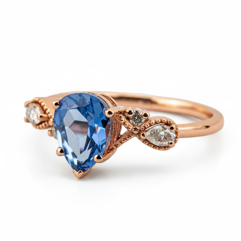 Product view of Pear Lab Sapphire Ring in Rose Gold