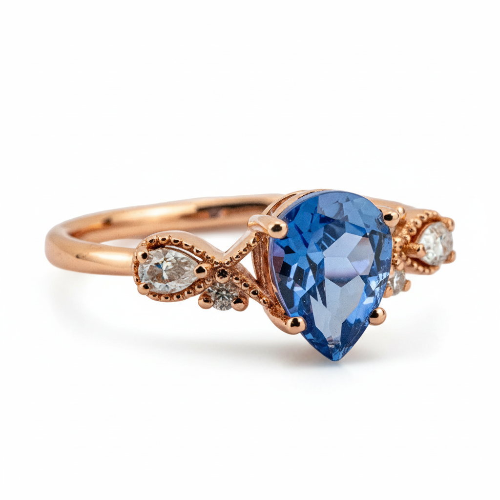 Product view of Pear Lab Sapphire Ring in Rose Gold