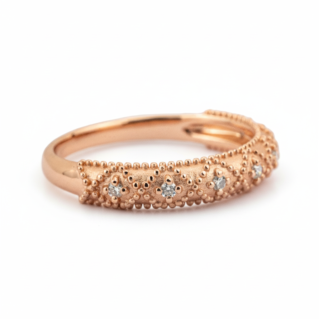 Product view of Moissanite Wedding Band in Gold