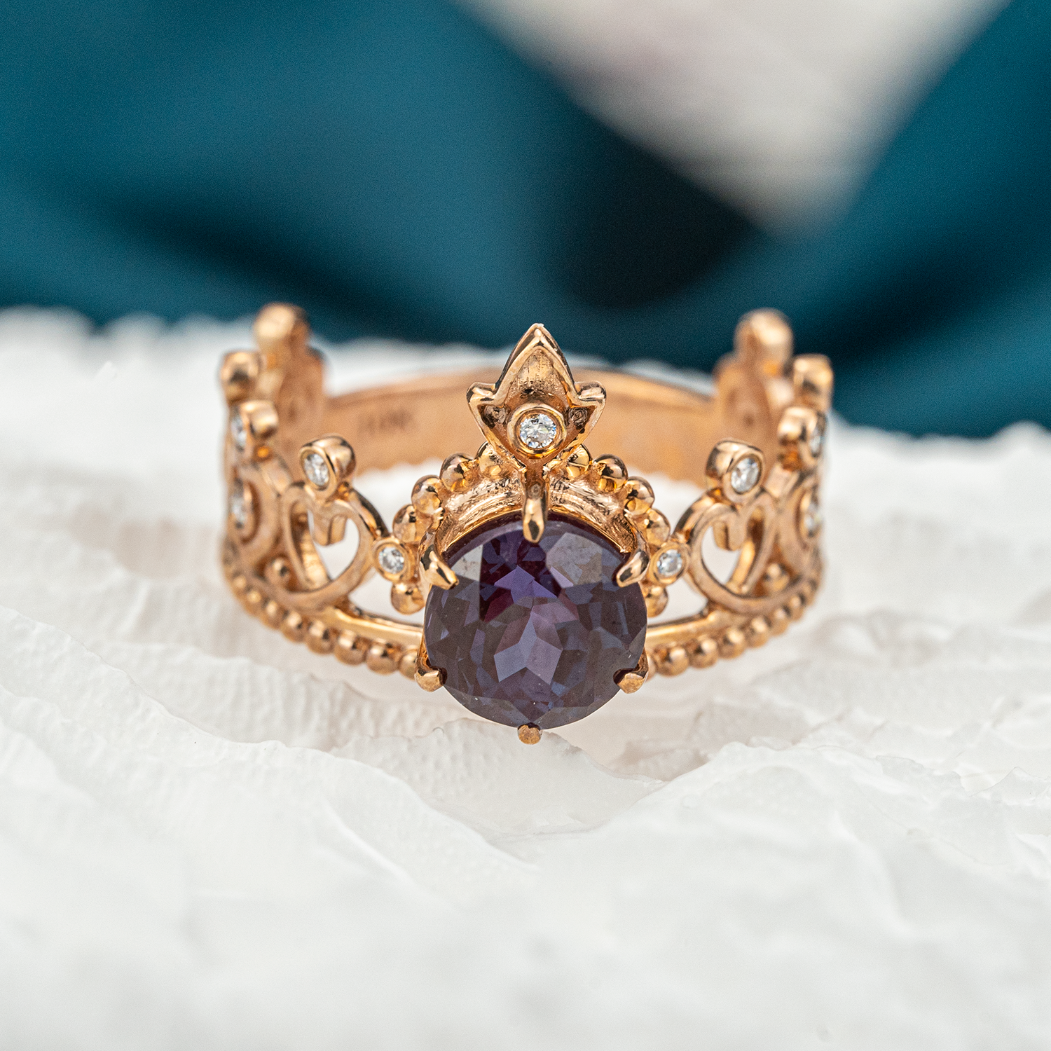 Exquisite Alexandrite gemstone set in a Crown Ring - perfect for special occasions