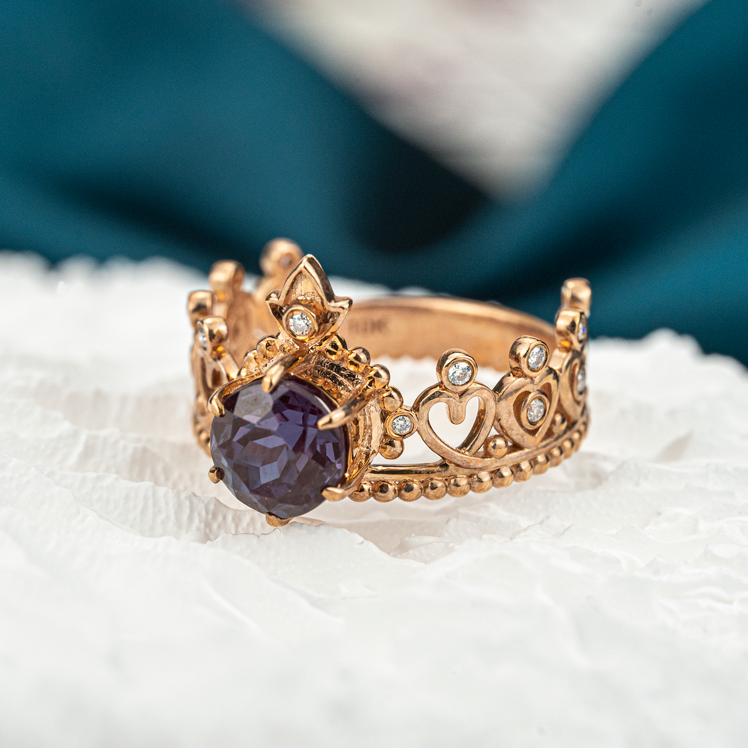 Exquisite Alexandrite gemstone set in a Crown Ring - perfect for special occasions