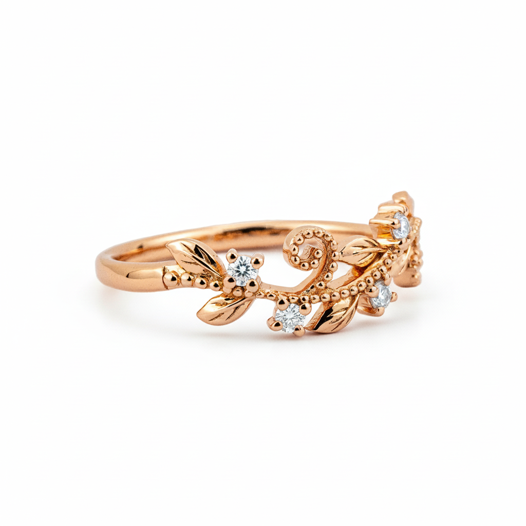 Product view of Moissanite Ring in Rose Gold