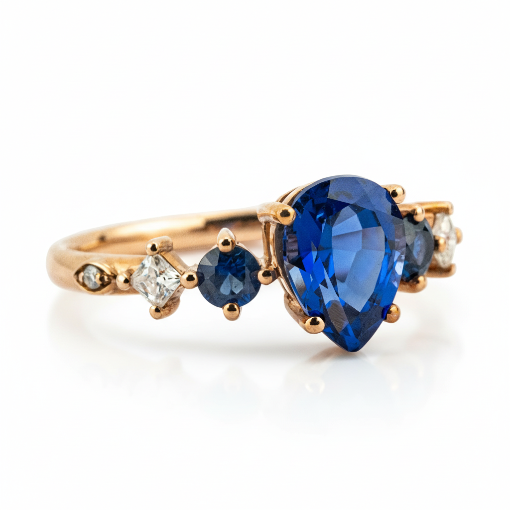 Product view of Pear Lab Sapphire Engagement Ring in Gold