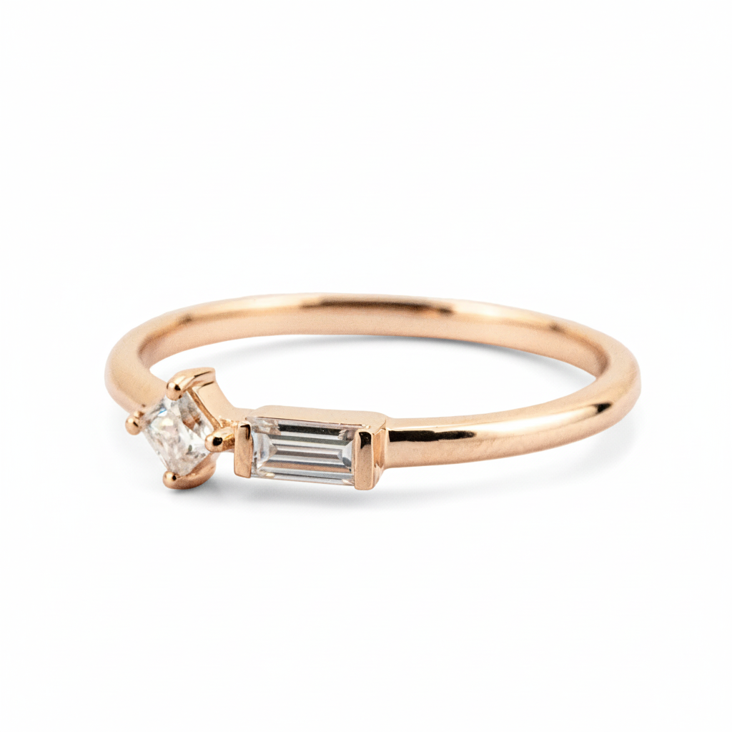 Lifestyle view of Moissanite Engagement Ring in Gold