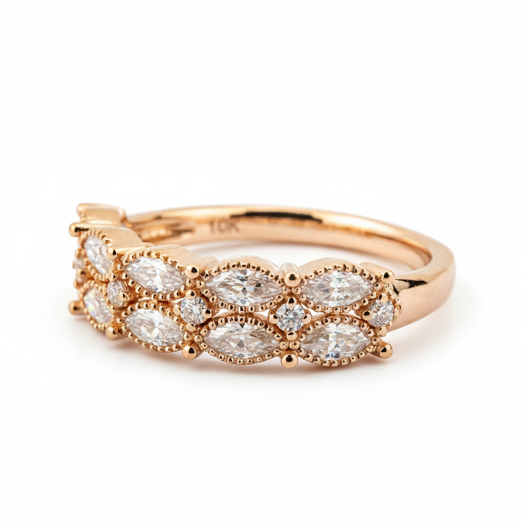 Product view of Moissanite Wedding Band in Gold
