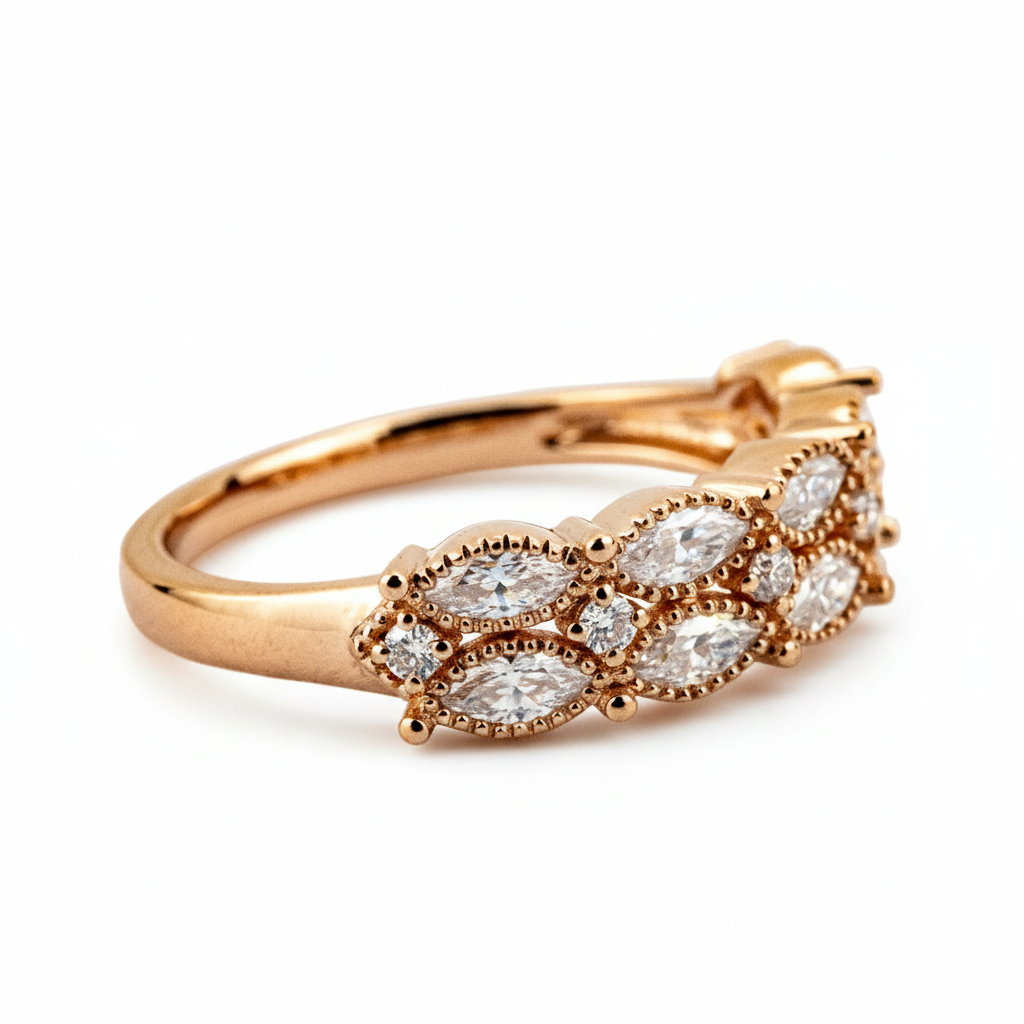 Product view of Moissanite Wedding Band in Gold
