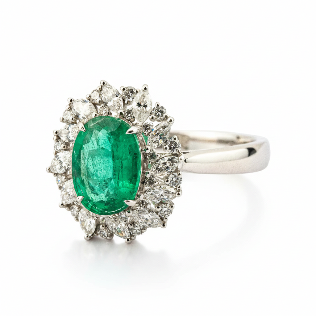 Product view of Emerald Engagement Ring in Gold