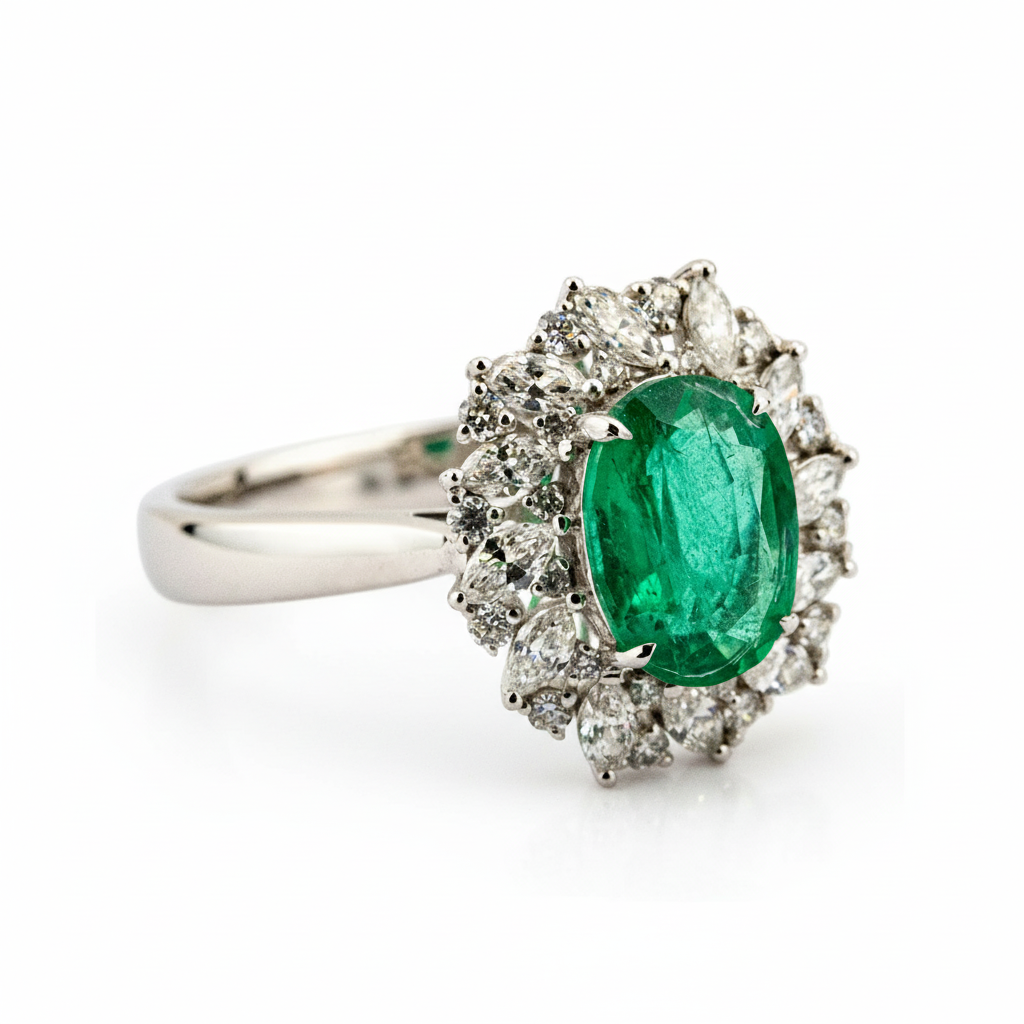 Product view of Emerald Engagement Ring in Gold