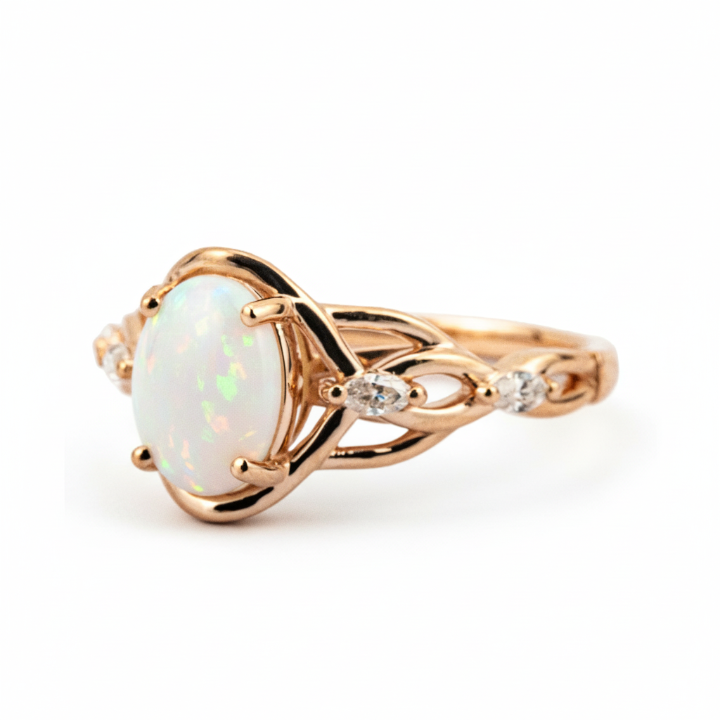 Product view of Oval Opal Engagement Ring in Gold